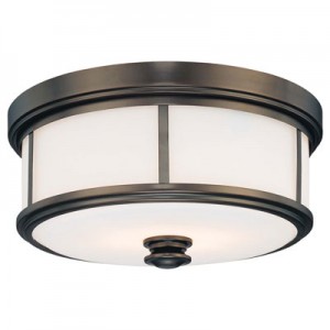 This Two Light Drum Shade Flush Mount has a Bronze Finish and is part of the Harvard Court Collection.