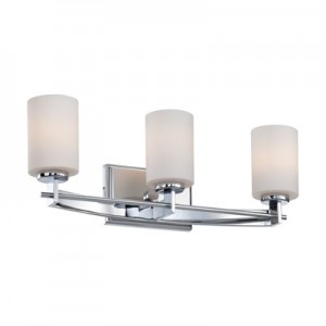 This Three Light Vanity is part of the Taylor Collection and has a Polished Chrome Finish and Opal Etched Glass.