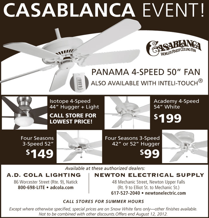 Casablanca Ceiling Fan Event Ad Cola, Casablanca Ceiling Fans Dealers