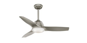 Casablanca Wisp Collection 44” 3-Blade Ceiling Fan in Pewter Gray with Pewter Blades and LED Light Kit