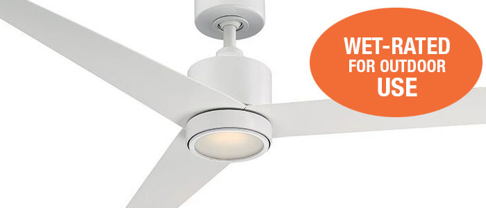 Modern Forms Lotus Collection 54” 3-Blade Ceiling Fan in Matte White with LED Light Kit