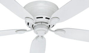 Low Profile Collection 42” 5-Blade Ceiling Fan in White Hunter