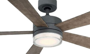 Wynd Collection 52” 5-Blade Ceiling Fan in Graphite with Weathered Grey Blades and Integrated LED Light Modern Forms