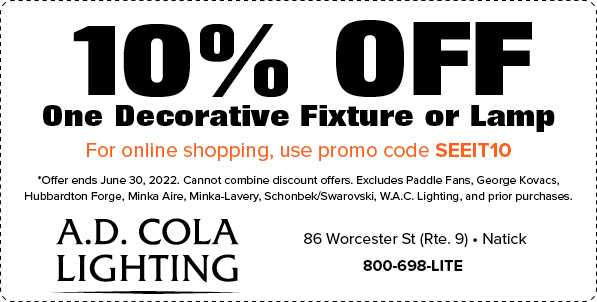 See It. Touch It. Take It Home. Coupon Page AD Cola Lighting