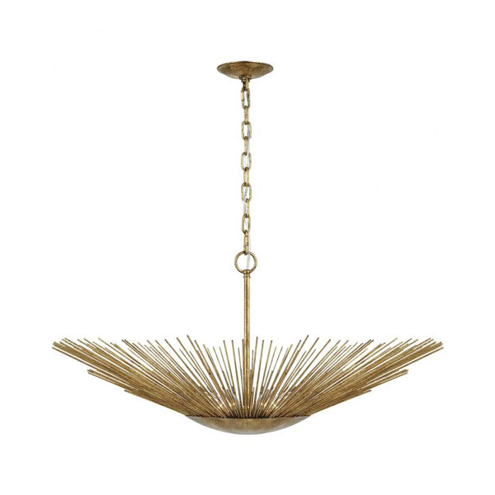 Helios 4-light pendant in antique gold