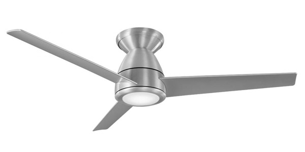 52” Tip Top Flush Mount Ceiling Fan Brushed Aluminum/Titanium Finish.