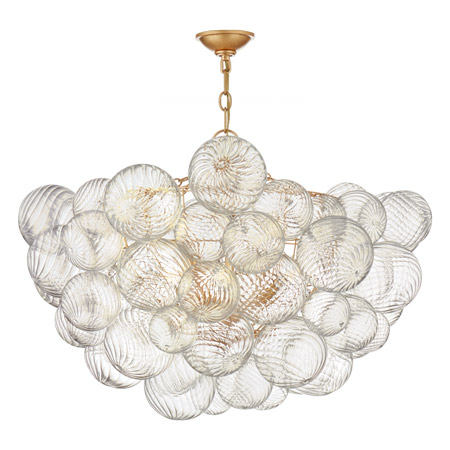 Talia Collection 8-Light Chandelier in Gild with Artisanal Clear Swirled Glass Globes Visual Comfort JN5112
