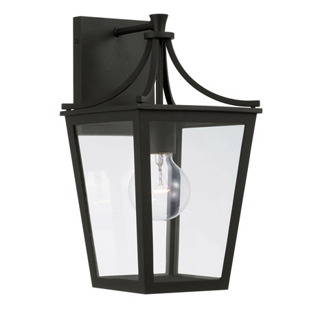 Adair Collection 1-Light Outdoor Wall Mount Lantern in Black with Clear Glass Panels Capital Lighting 947911BK