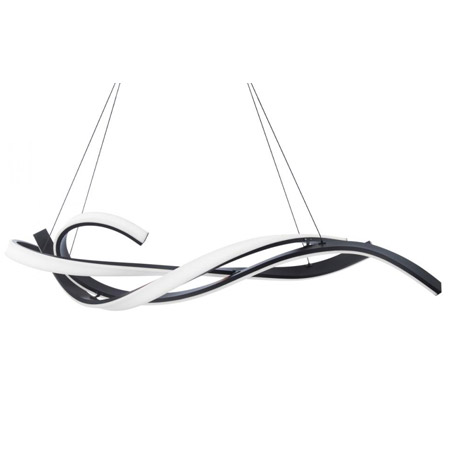Tidal Collection LED Chandelier in Black with White Silica Diffuser Modern Forms PD-58257-BK