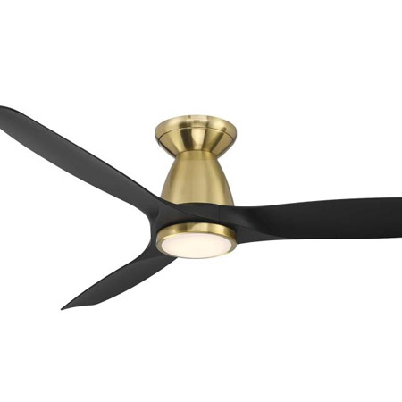 Skylark Collection 54” 3-Blade Ceiling Fan in Soft Brass with Matte Black Blades Modern Forms FR-W2202-62L27BNEB