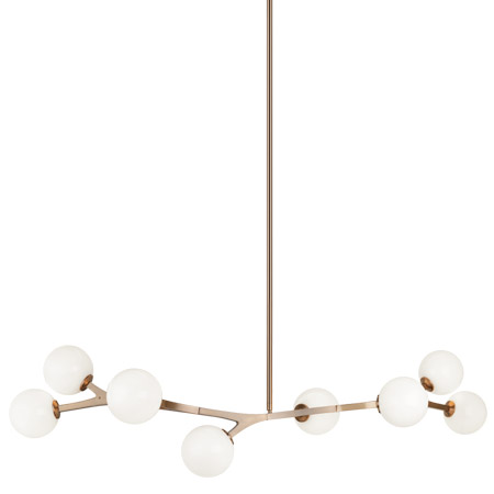 Rami Collection 8-Light Chandelier in Aged Gold Brass with Opal Glass Shades Matteo Lighting C81508AGOP