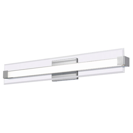 Salon Collection 32” LED Bath Vanity in Polished Chrome with Clear Beveled Glass Diffuser Quoizel PCSO8532C