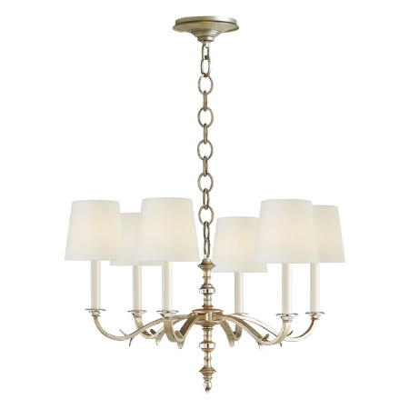 Channing Collection 6-light Chandelier in Burnished Silver Leaf with Natural Paper Shades Visual Comfort TOB 5119BSL-NP