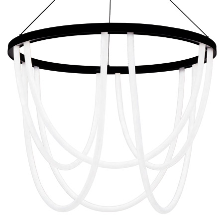 Margarite Collection LED Chandelier in Black with Looped LED Diffusers WAC PD-89436-BK