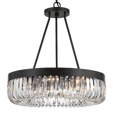 Alister Collection 8-Light Chandelier in Charcoal Bronze with Faceted Cut Crystal Shade Crystorama ALI-B2008-CZ
