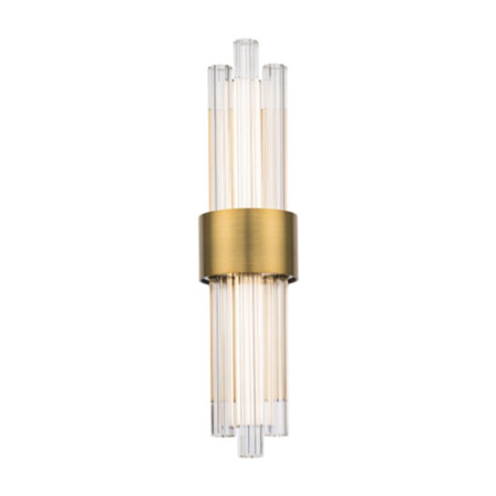 Luzerne Collection LED Banded Bath Vanity in Brushed Nickel with Reeded Glass Cylinders Modern Forms WS-30128-B