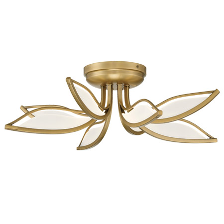 Clique Collection Papilio LED Flush Mount in Legacy Brass with Acrylic “Petal” Diffusers Minka-Lavery 5655-732-L