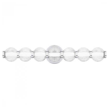 Elway Collection LED Bath Vanity in Polished Chrome with Ribbed Glass Ball Accents Quoizel PCELW8525C