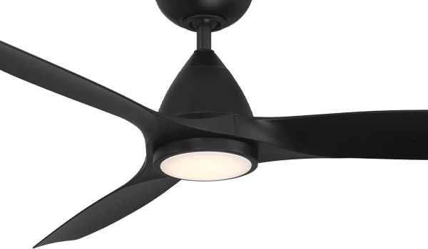 Skylark Collection 54” 3-Blade Ceiling Fan in Matte Black with Matte Black Blades and Integrated LED Luminaire Modern Forms FR-W2202-54L-MB