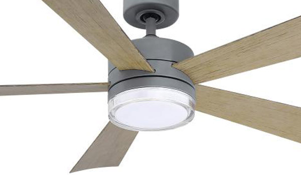Wynd 52 Collection 52” 5-Blade Ceiling Fan in Graphite with Weathered Gray Blades and Option LED Light Modern Forms FR-W1801-52L-GH-WG