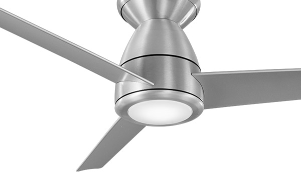 Tip Top Collection 44” 3-Blade Ceiling Fan in Brushed Aluminum/Titanium with Titanium Silver Blades and Integrated LED Light Modern Forms FH-W2004-44L-BA