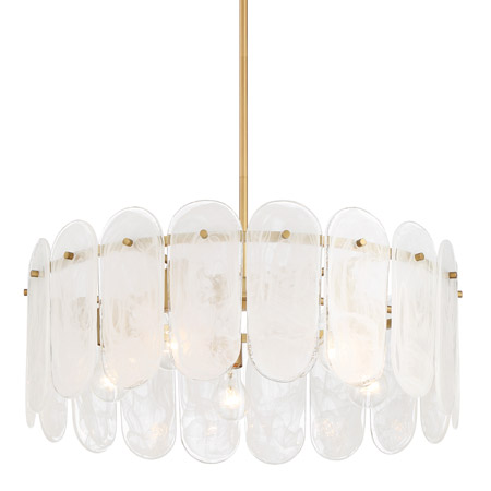 Oldmill Collection 5-Light Pendant in Legacy Brass with Alabaster Glass Paneled Shade Minka-Lavery 2595-732