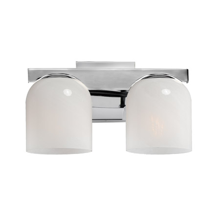 Scoop Collectin 2-Light Bath Vanity in Polished Chrome with Swirled White Marble Glass Shades Maxim 21232MRPC